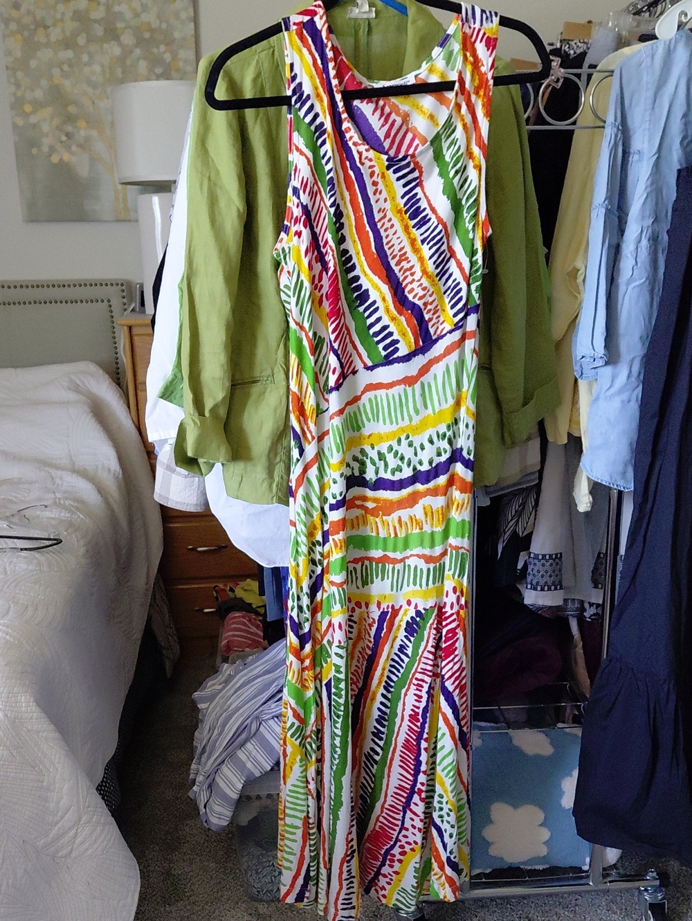 Serengeti Vibrant Multicolor Striped Sleeveless Maxi Dress